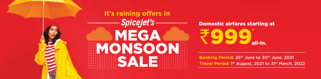 Spicejet Mega Monsoon sale