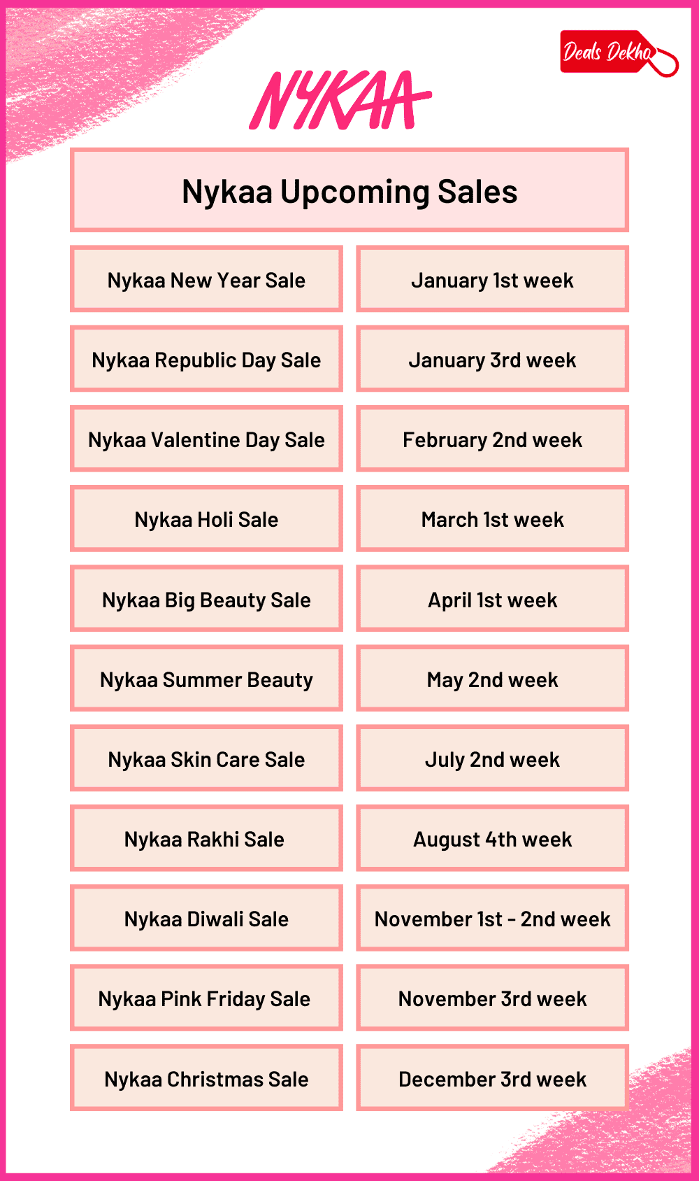 Nykaa Upcoming Sales Date