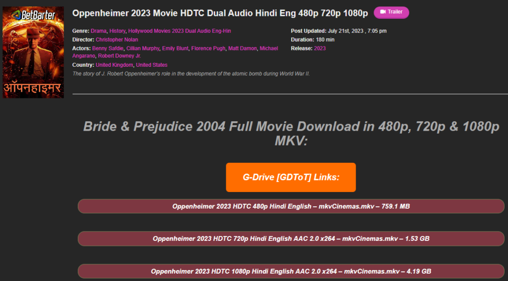 MkvCinemas, Download New Movies And Web Series 2023
